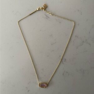 Kendra Scott Gold Necklace with Pink/Purple Stone